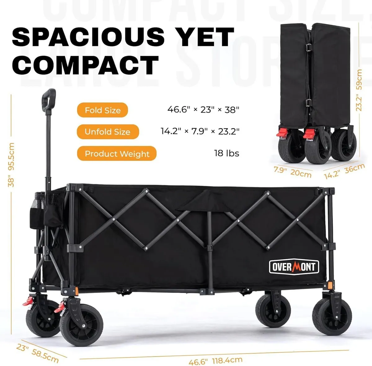 270L Extra Large Folding Festival Trolley Cart - Image 3