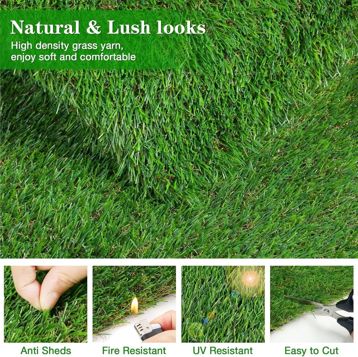 Realistic Artificial Grass Roll 1m X 4m 25MM - Image 4