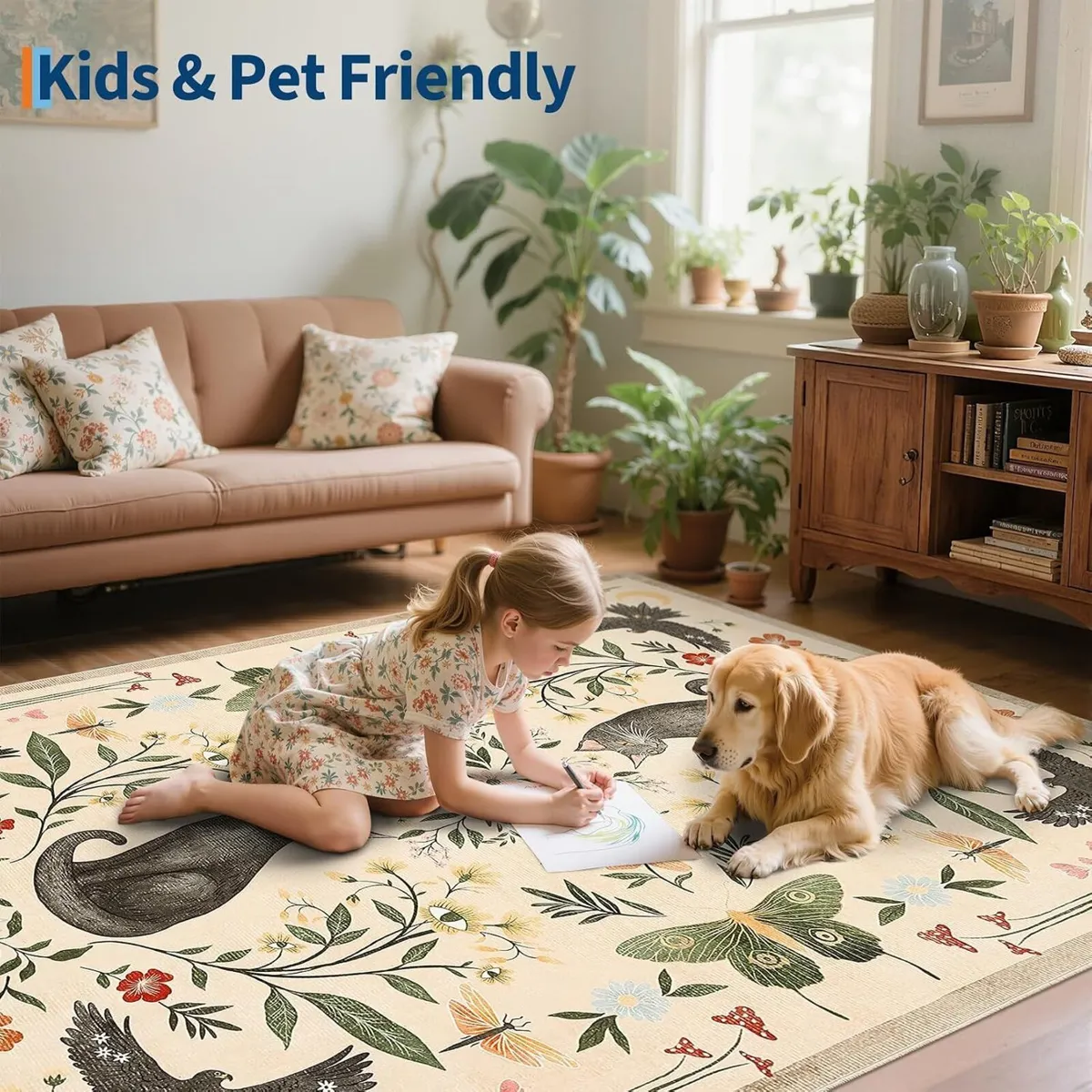 Washable Cat Area Rug Low Pile - Image 4