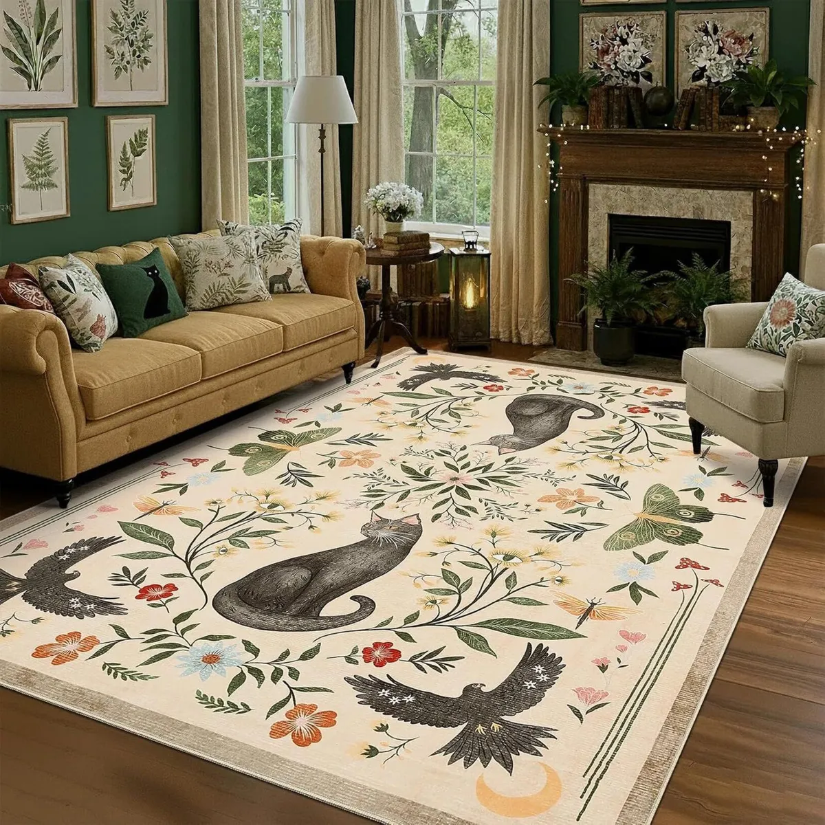 Washable Cat Area Rug Low Pile - Image 1