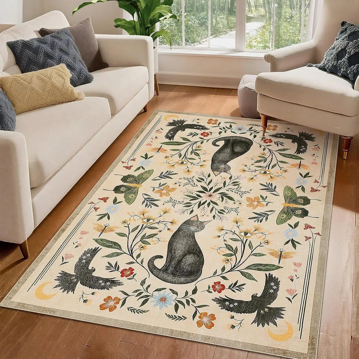 Washable Cat Area Rug Low Pile - Image 2