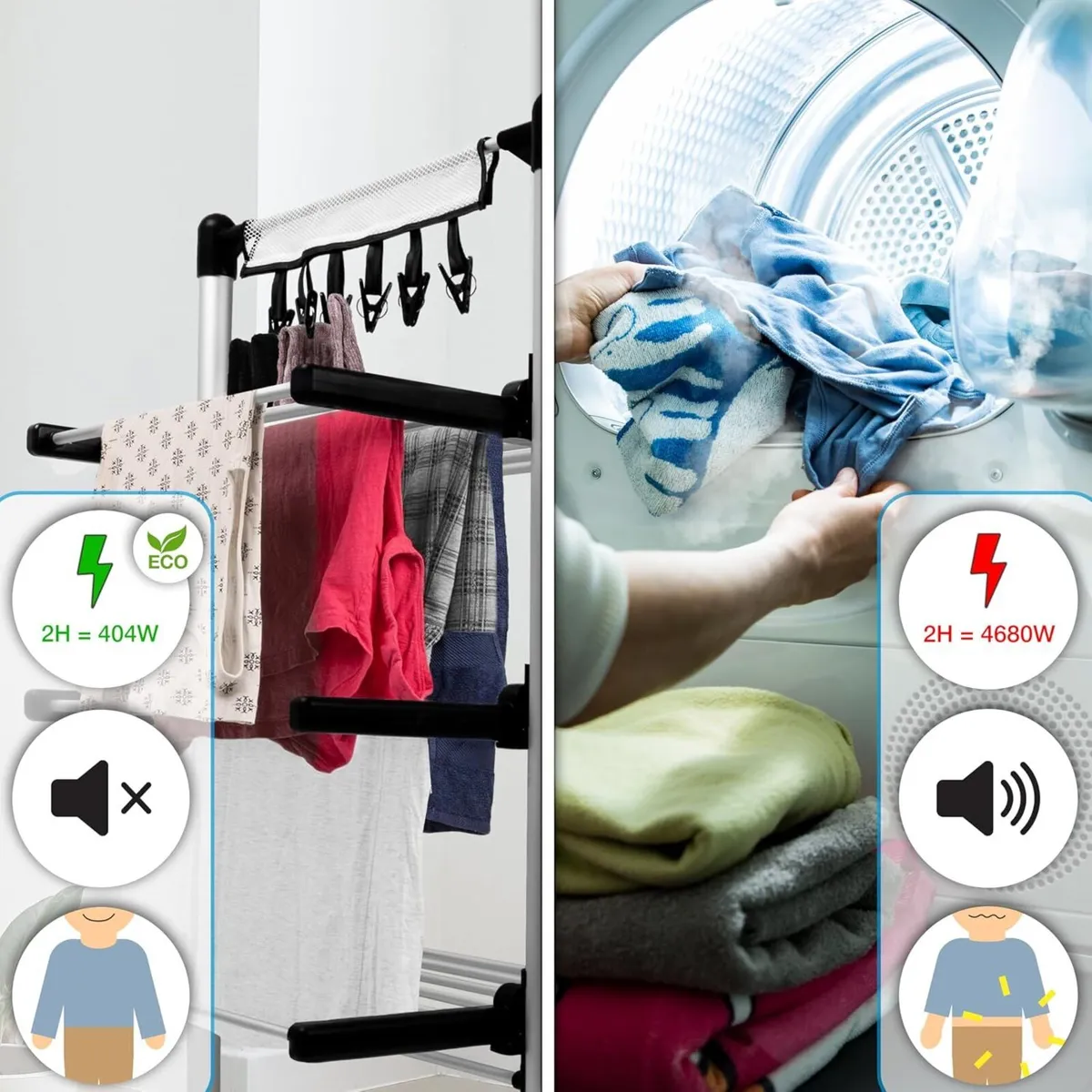 Bk Electric Clothes Airer 3 Tier Heated - Image 4