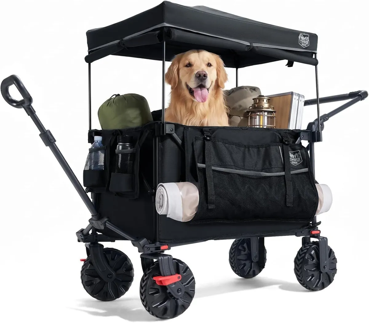 Trolley 250L Folding Wagon with Canopy Push Pull - Image 1