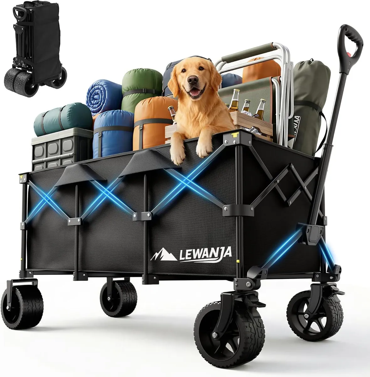 200L Folding Trolley Heavy Duty Collapsible - Image 1
