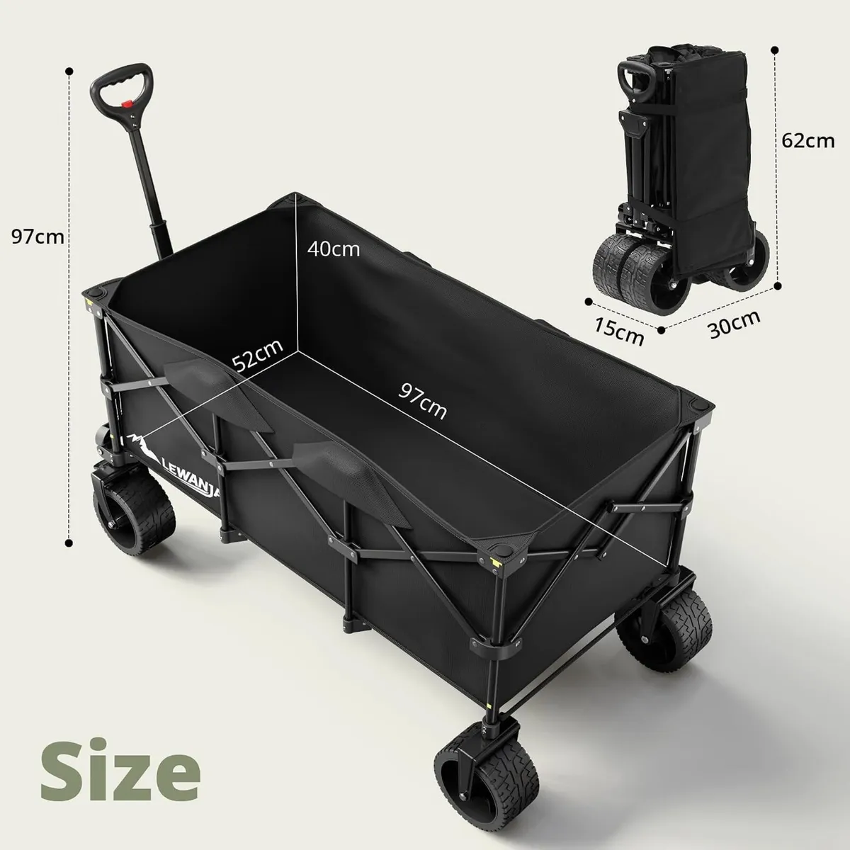 200L Folding Trolley Heavy Duty Collapsible - Image 2