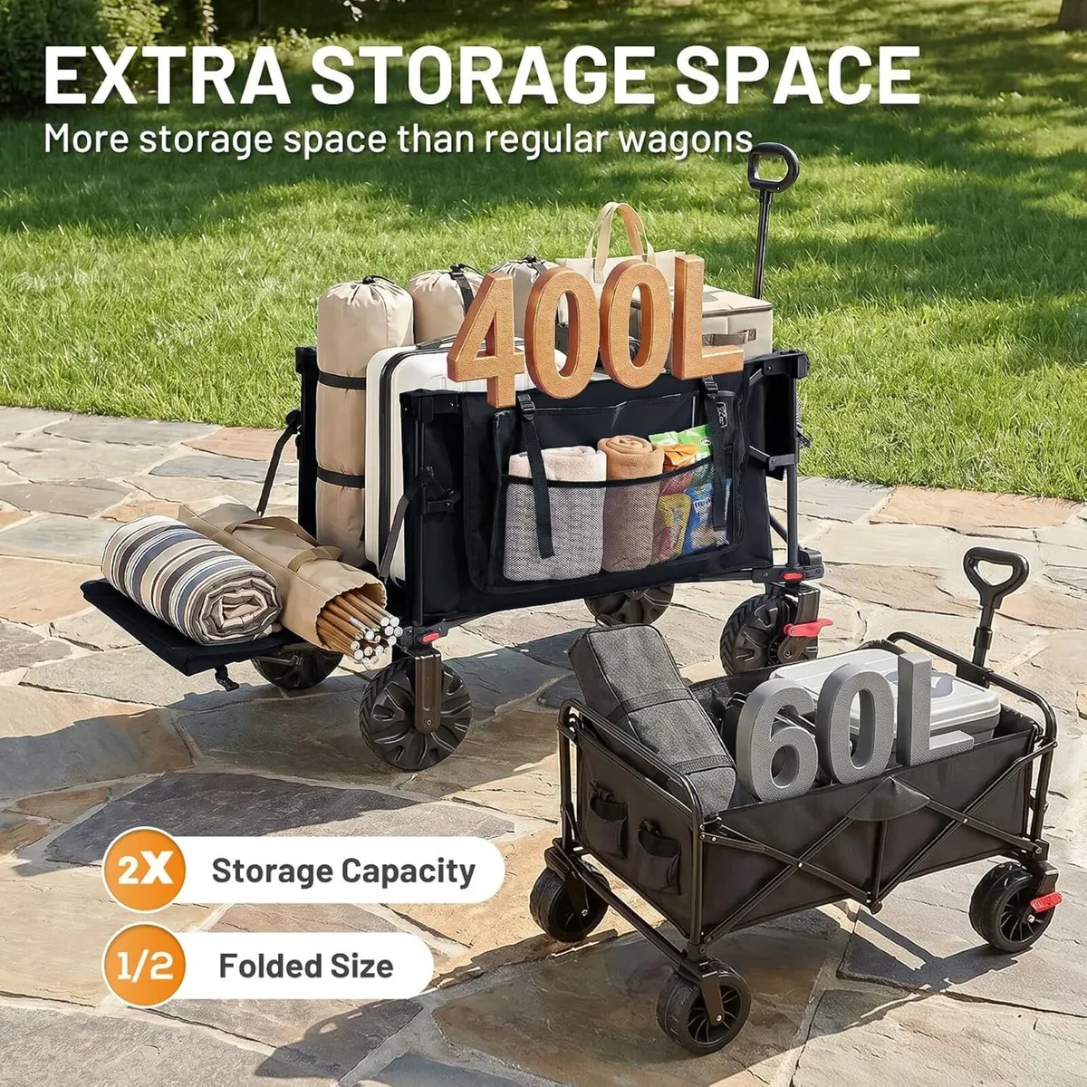 Trolley 400L with Tailgate Folding Camping - Image 3