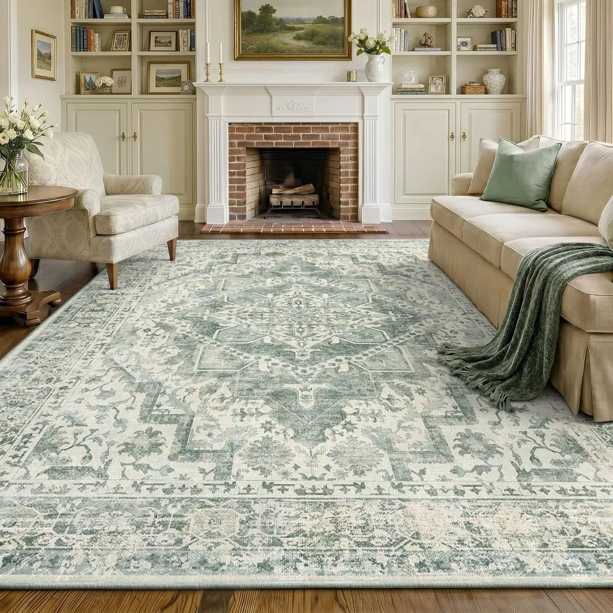 Vintage Washable Rugs Living Room Non Slip - Image 1