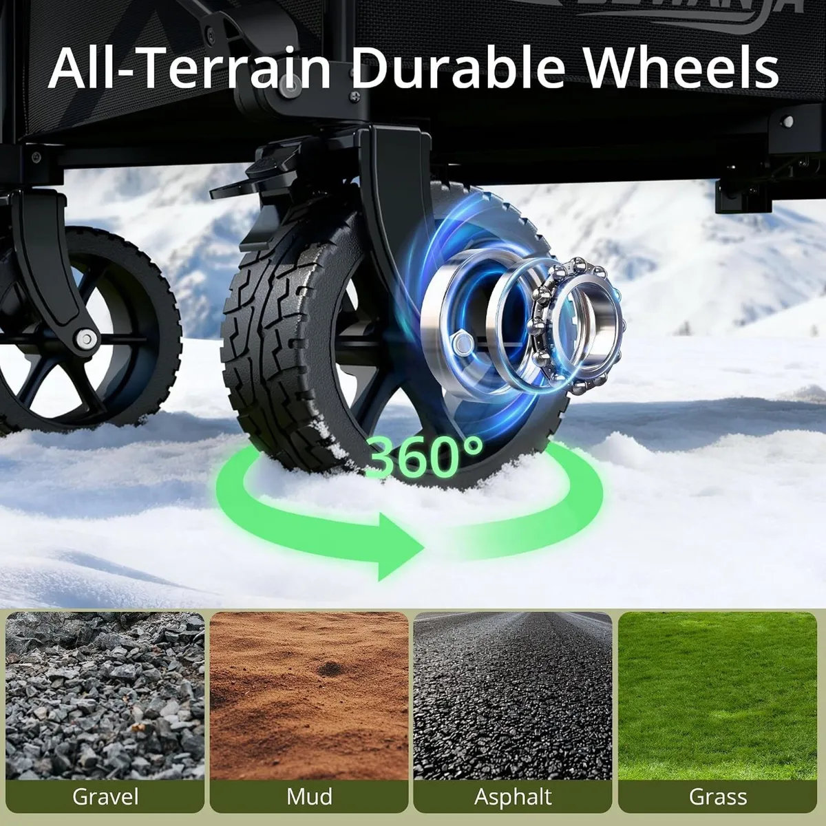 200L Folding Trolley Heavy Duty Collapsible - Image 4