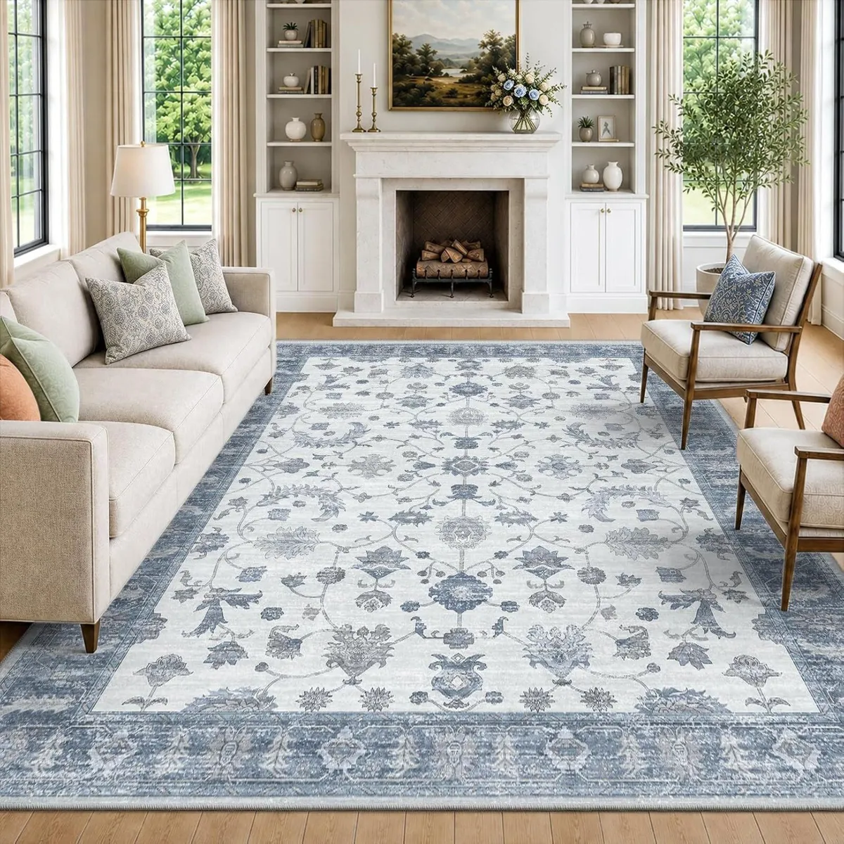 Washable Rug Vintage Boho Living Room - Image 1