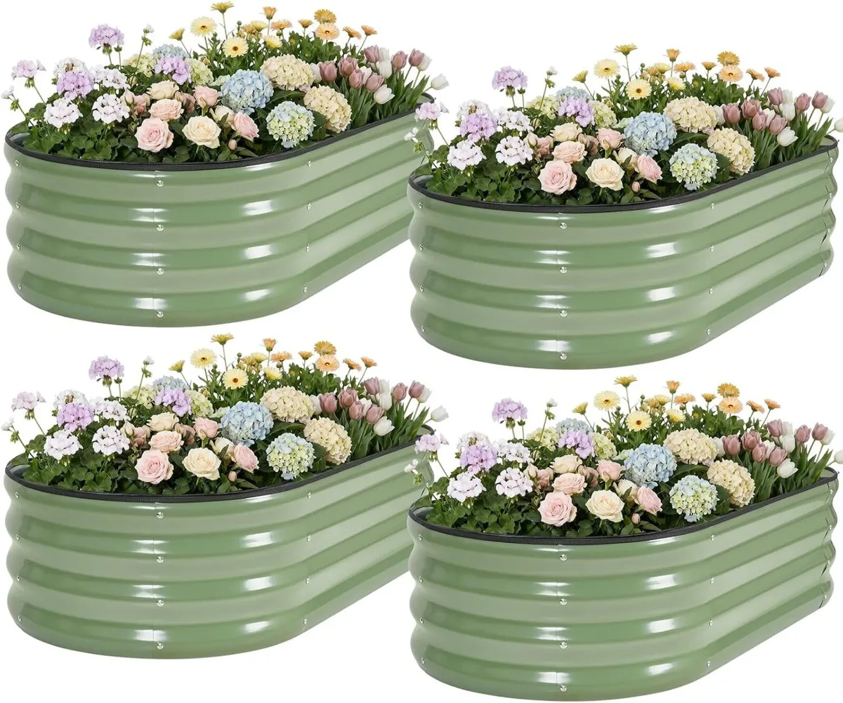 Raised Beds for Garden Galvanized Steel Planters - Image 1