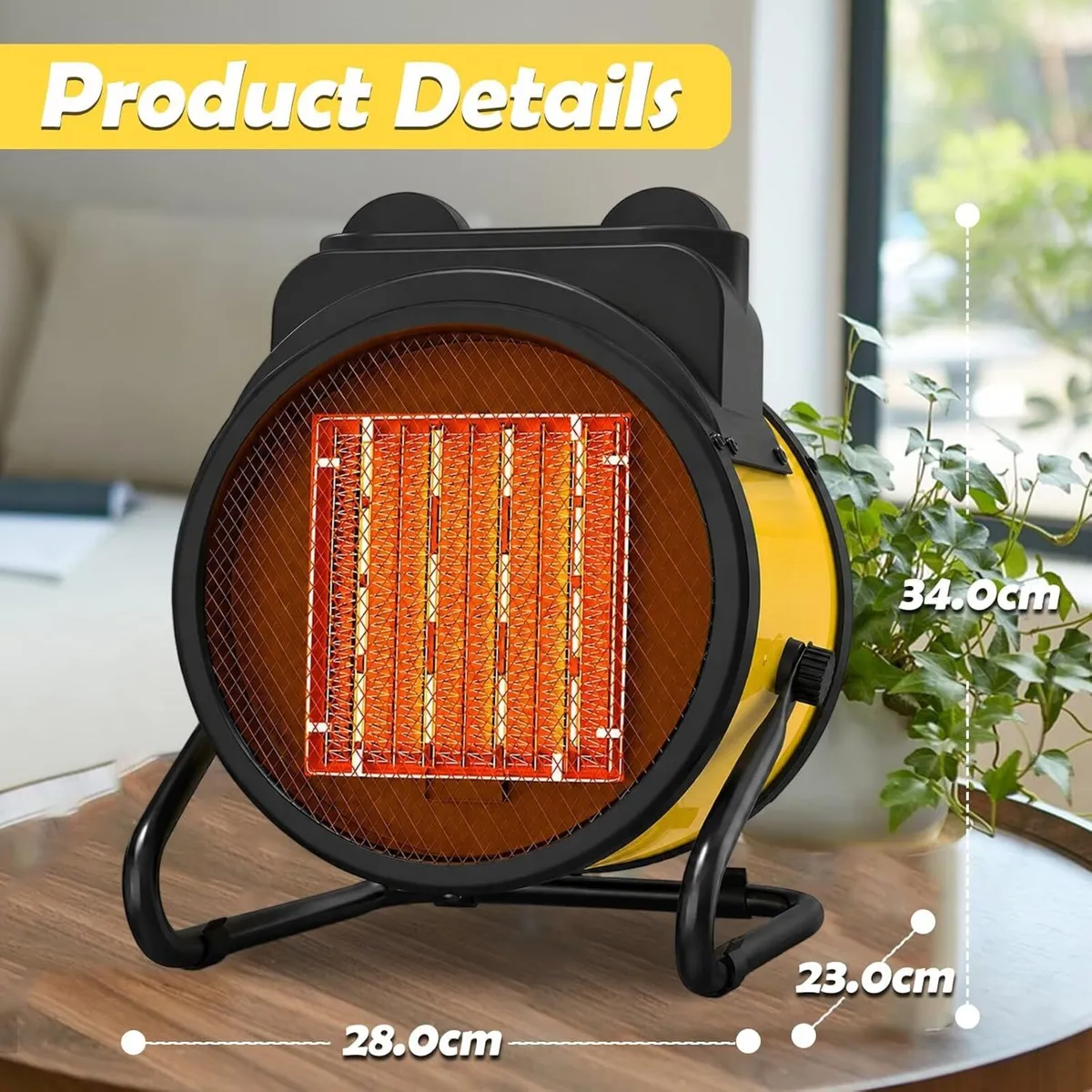 Electric Fan Heater 5000W Ceramic with Overheat - Image 2