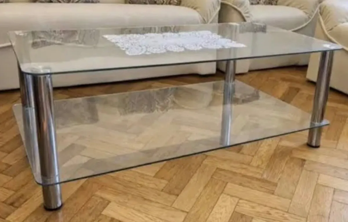 Glass coffee table