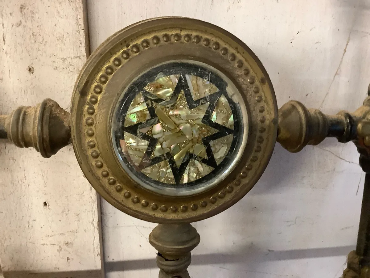 Antique brass and iron bed - Image 2