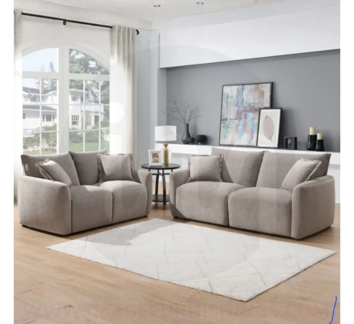 Amalfi 3 + 2 + 1 Grey Fabric Suite - Image 1