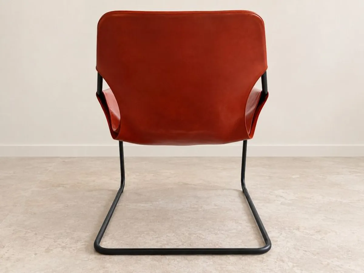 Designer Armchair, Objekto Paulistano, Red Leather - Image 4