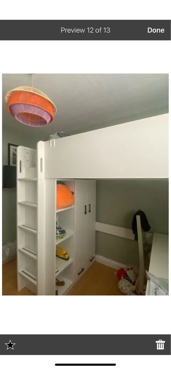 Smastad loft bed, wardrobe, drawers and desk - Image 2