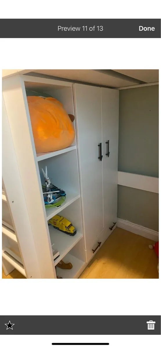 Smastad loft bed, wardrobe, drawers and desk - Image 3