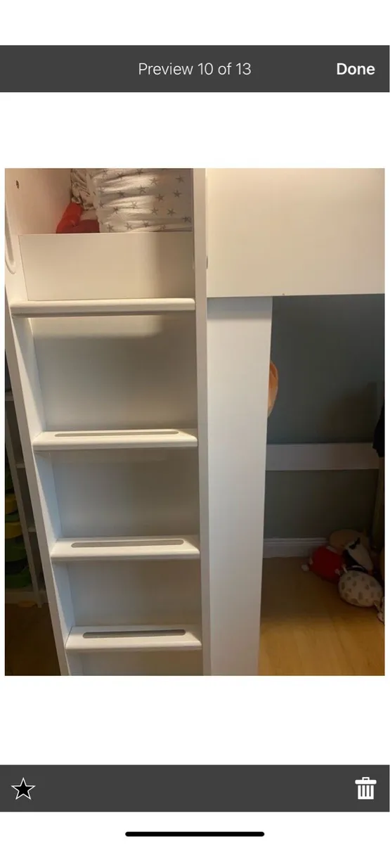 Smastad loft bed, wardrobe, drawers and desk - Image 4