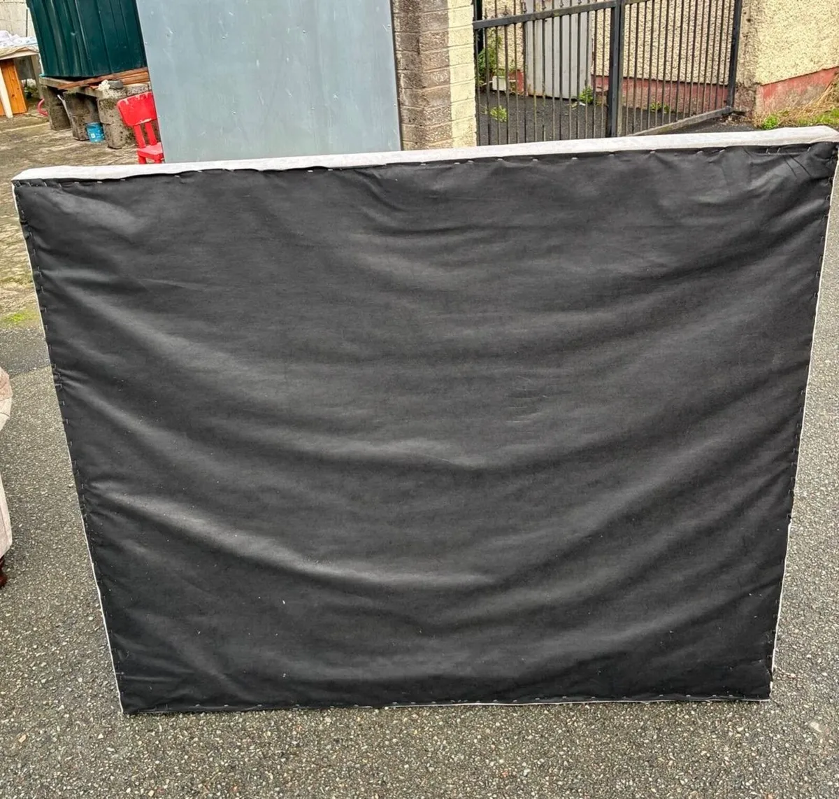 Grey Velvet Double Bed Frame - Image 3