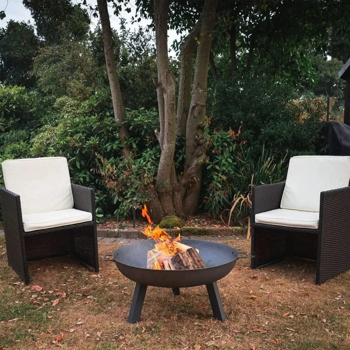 Heavy Duty Garden Fire Pit Burner with Handles - Image 1