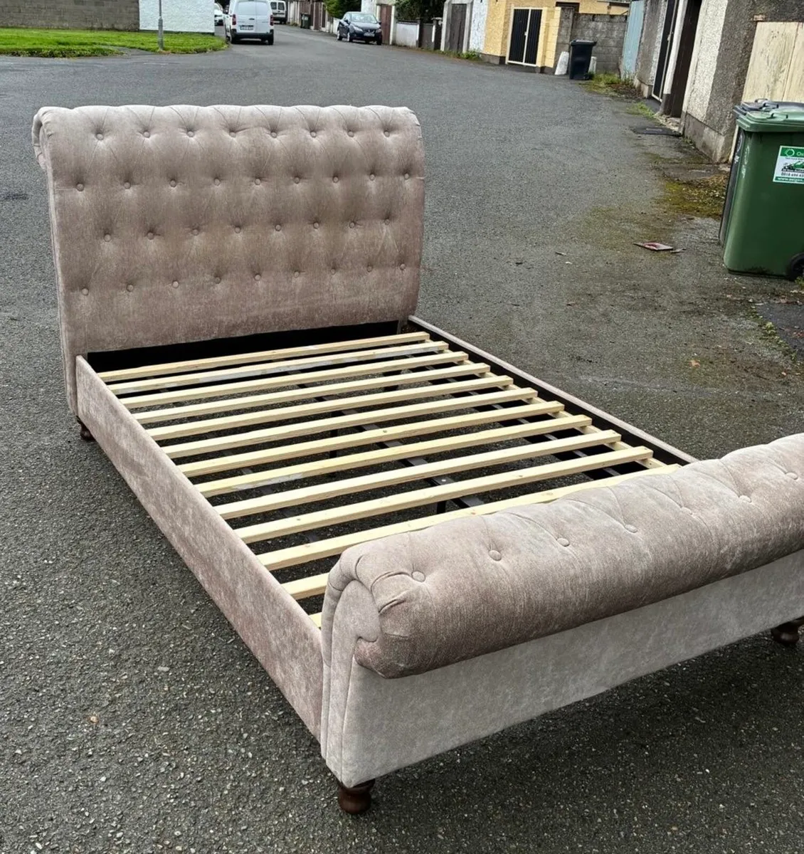 Sleigh double bed Frame with mattress - Image 2