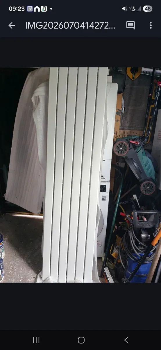 White vertical wall mounted radiator - Image 1
