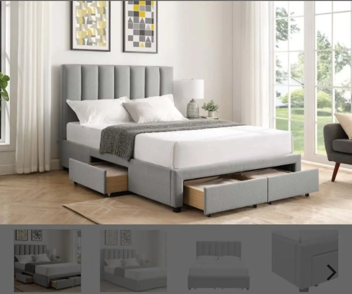 Hove Grey Storage Bedframe / 2 Sizes - Image 2