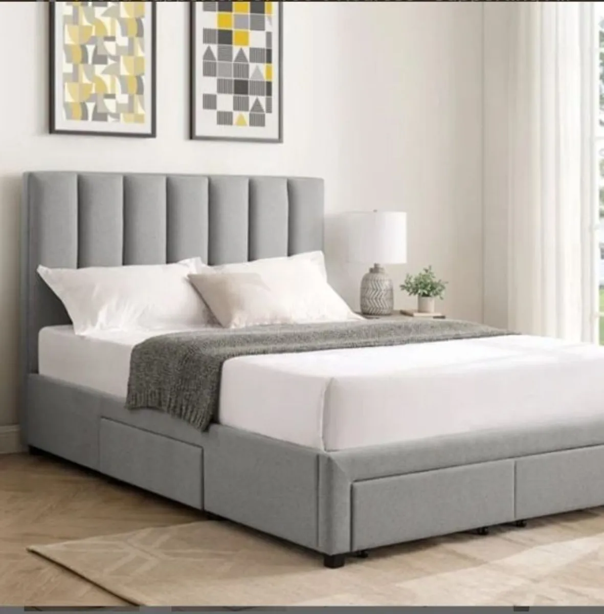 Hove Grey Storage Bedframe / 2 Sizes - Image 1