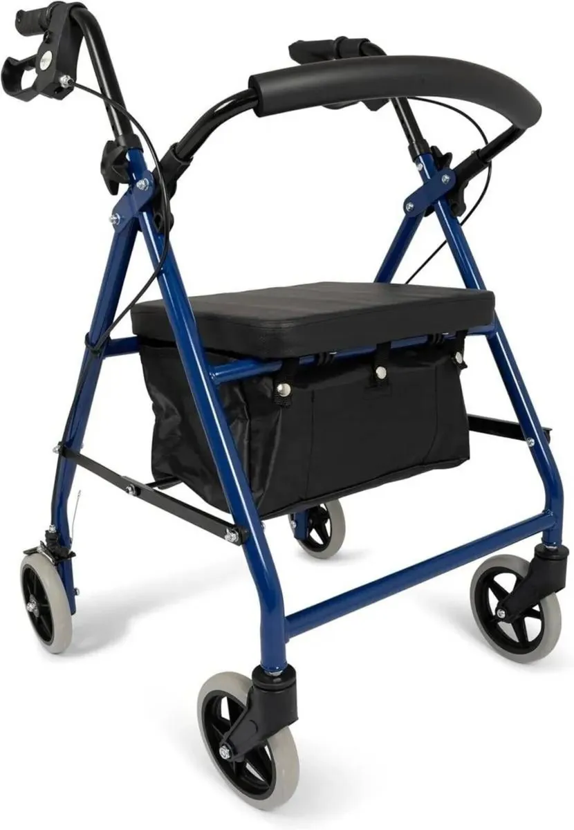 Portable Rollator Walker with Basket and Tray - Image 1