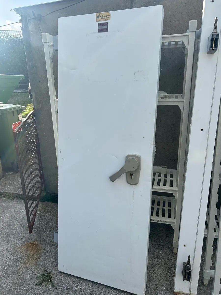 Cold room door with frame and shelving - Image 1