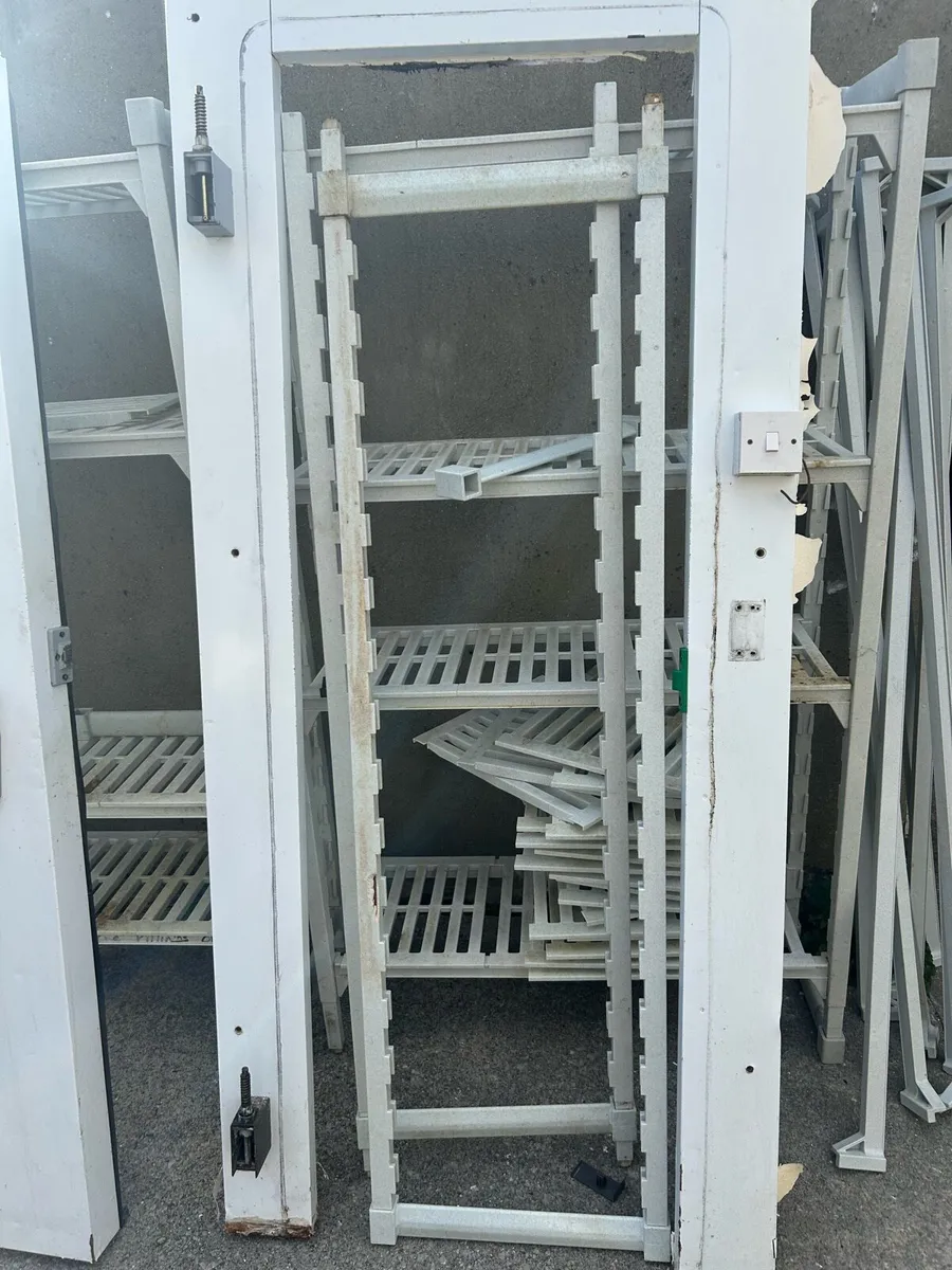 Cold room door with frame and shelving - Image 2