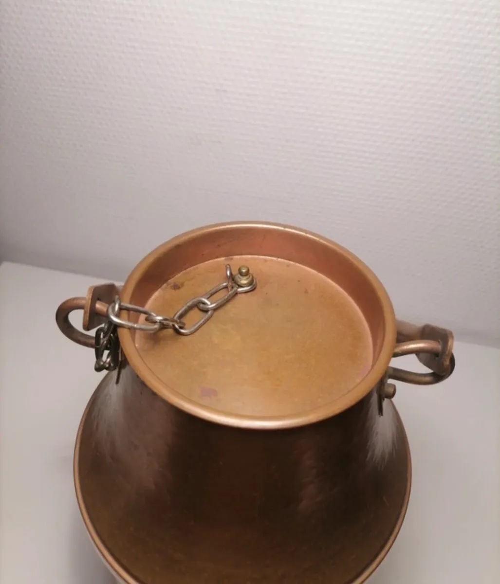 Vintage copper and brass milk churn - Image 2