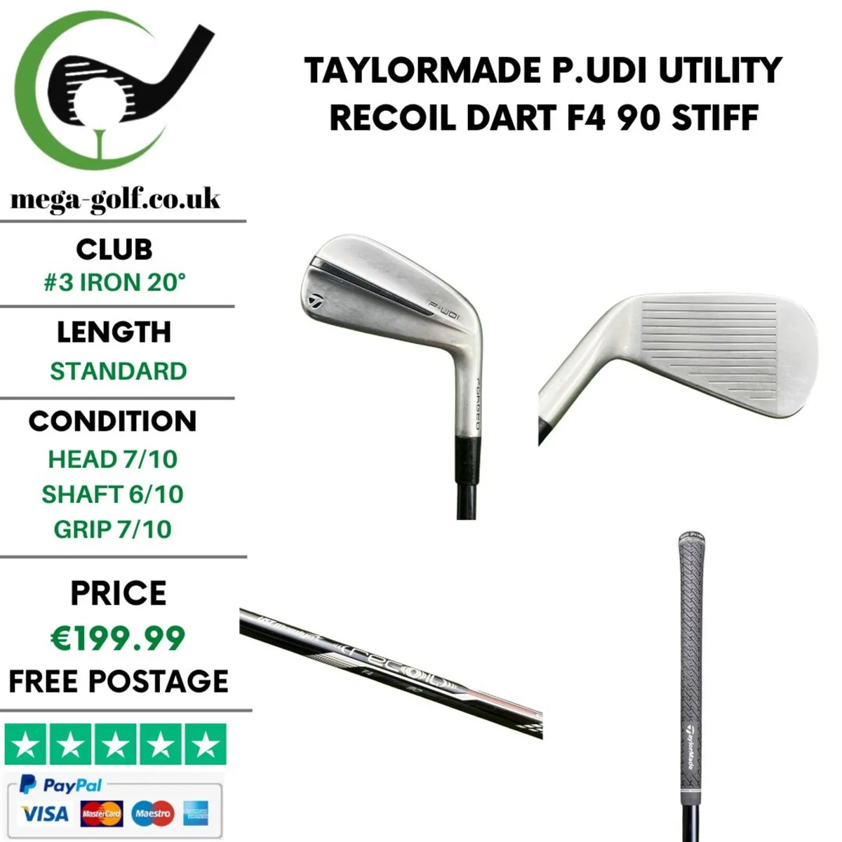 Taylormade P.UDI Utility #3 Iron 20° / Stiff - Image 1