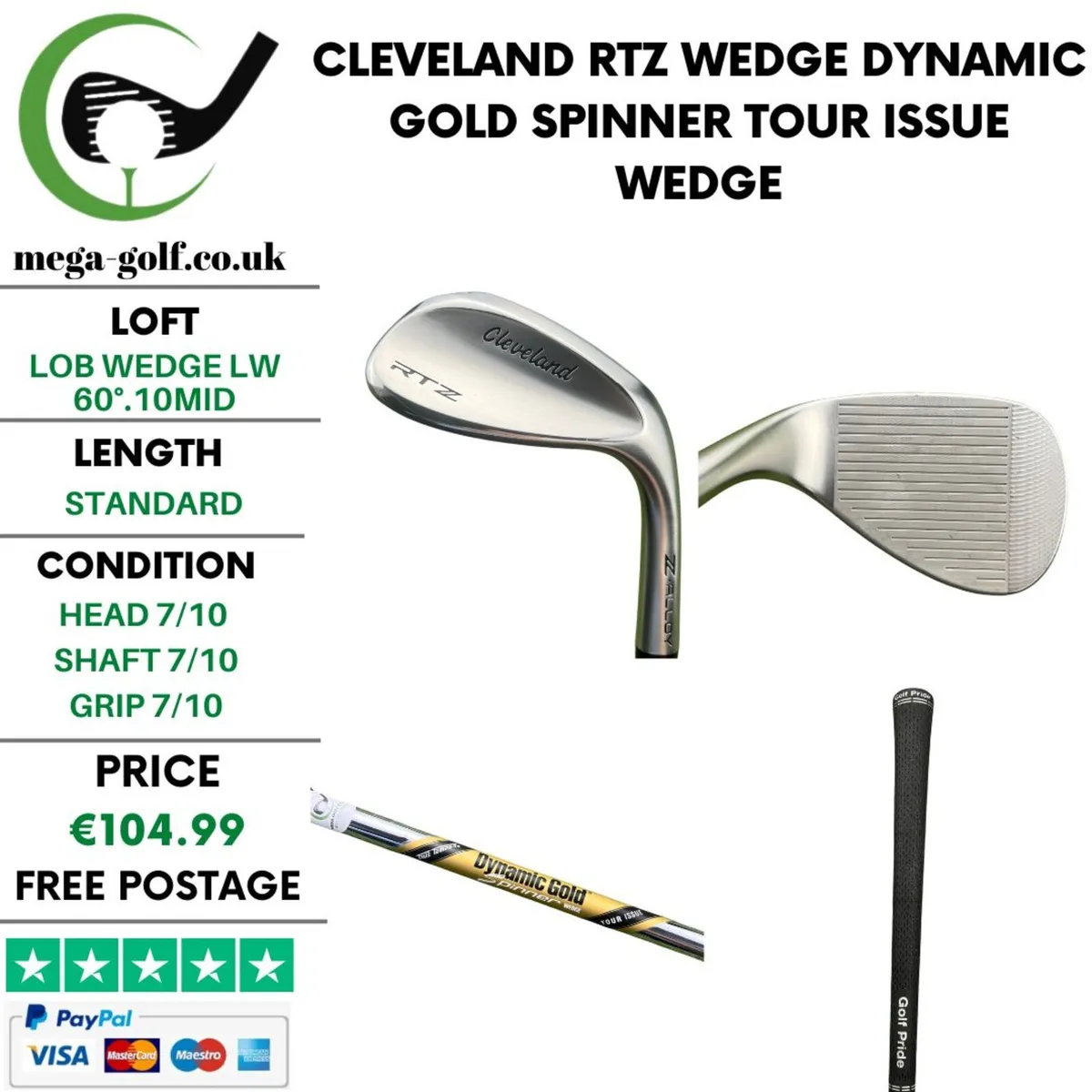 Cleveland RTZ Wedge Lw 60°.10Mid / Wedge - Image 1