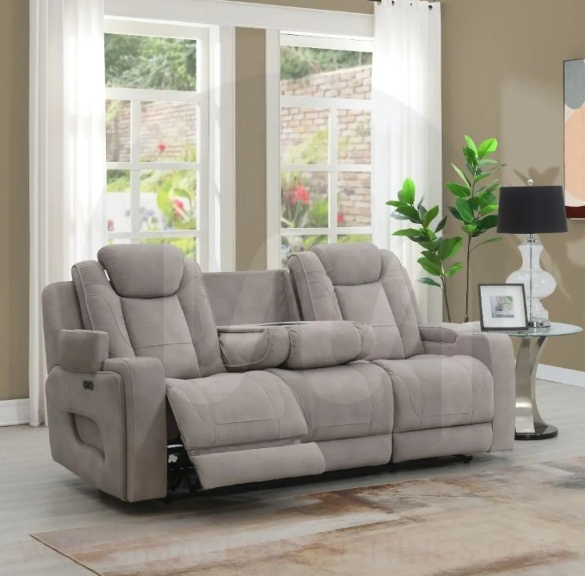 Jesper Electric Reclining Suite Oyster - Image 1