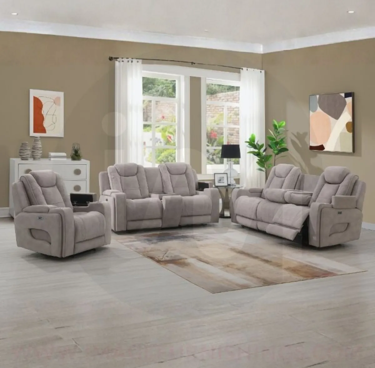 Jesper Electric Reclining Suite Oyster - Image 2