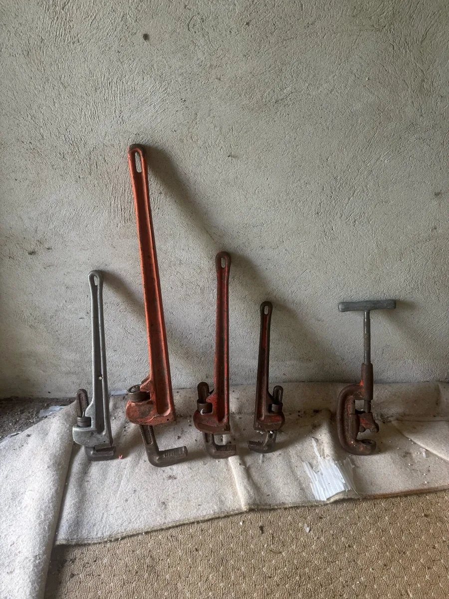 Stilsons,pipe cutter, all used