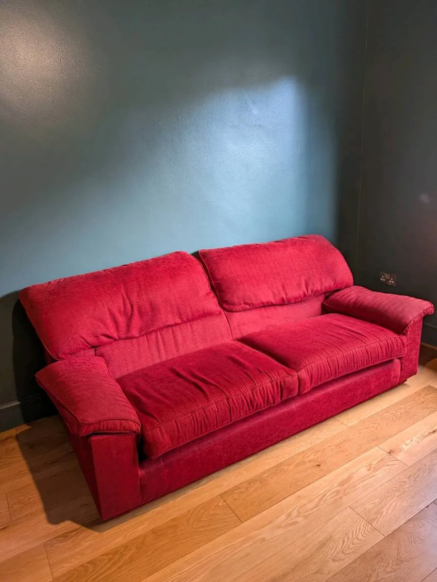 Red 3 Seater Couch - Image 1