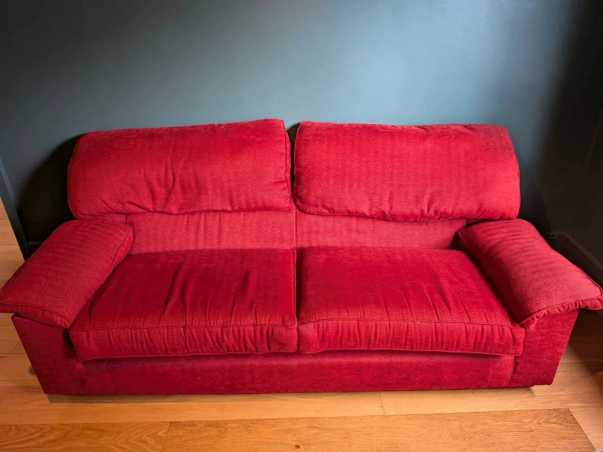 Red 3 Seater Couch - Image 2