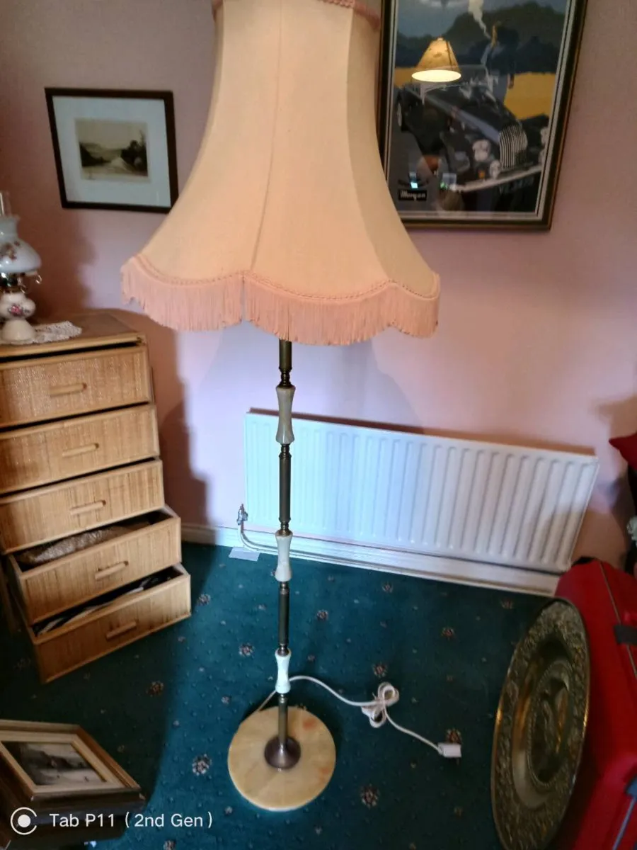 Vintage Standard ( Floor) Lamp with shade + chair - Image 2