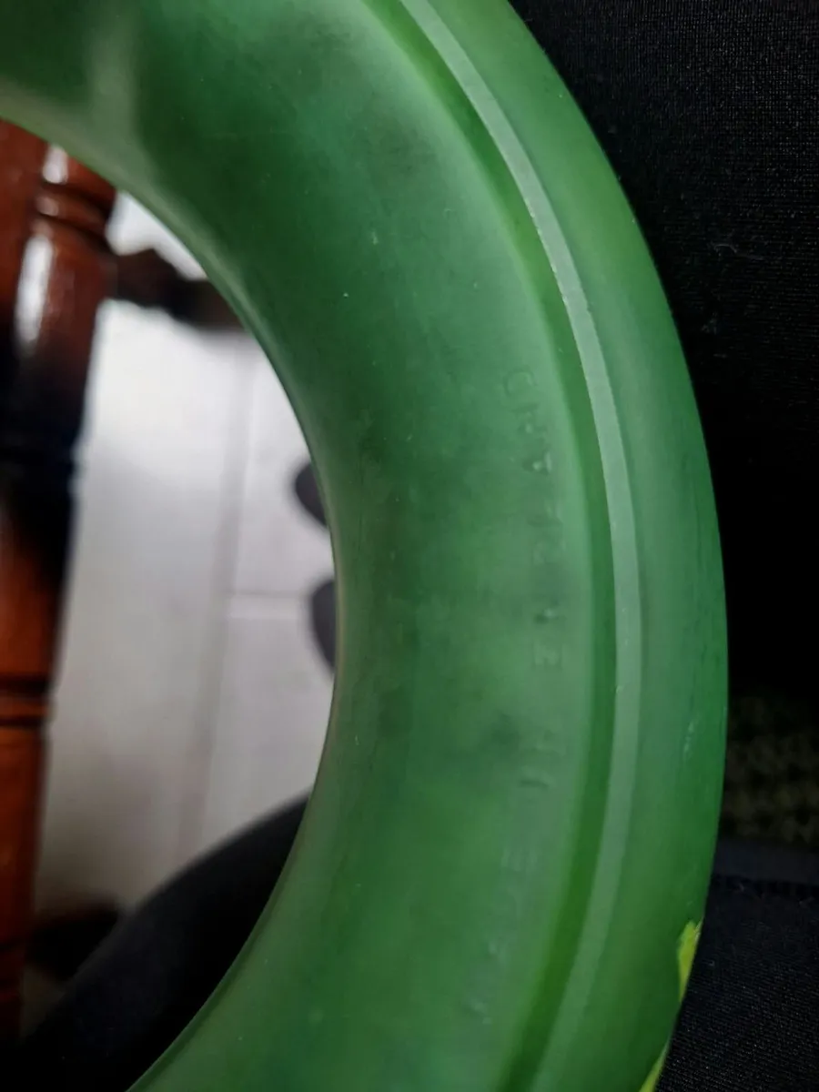 Antique Bagley Frosted Green Uranium Glass Ring - Image 2