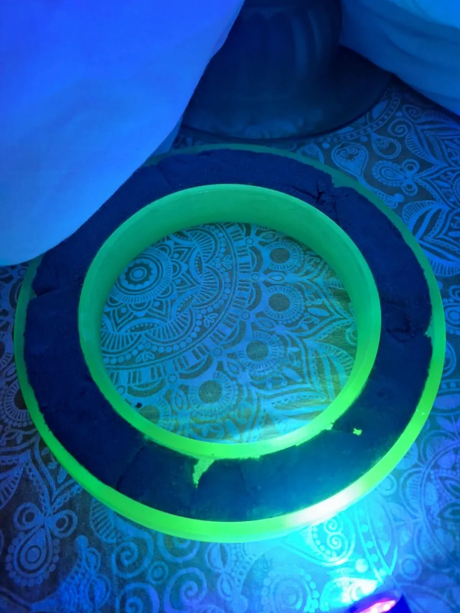Antique Bagley Frosted Green Uranium Glass Ring - Image 4