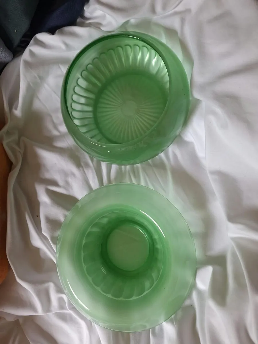 Vintage 1930s Art Deco Davidson Frosted Bowl Set - Image 4