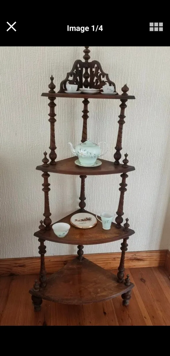 Antique Walnut Corner Whatnot - Image 2