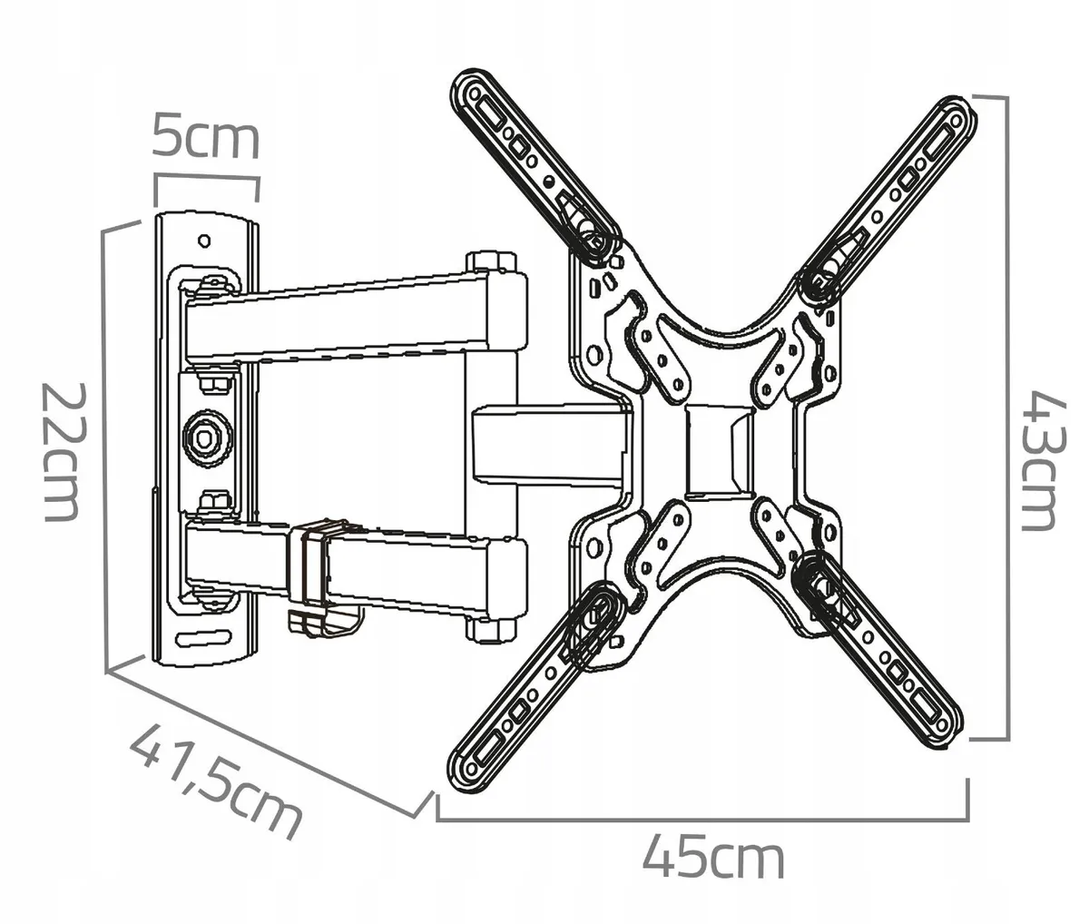 TV Wall Mount Bracket Arm Tilt Swivel 17-56" - Image 3