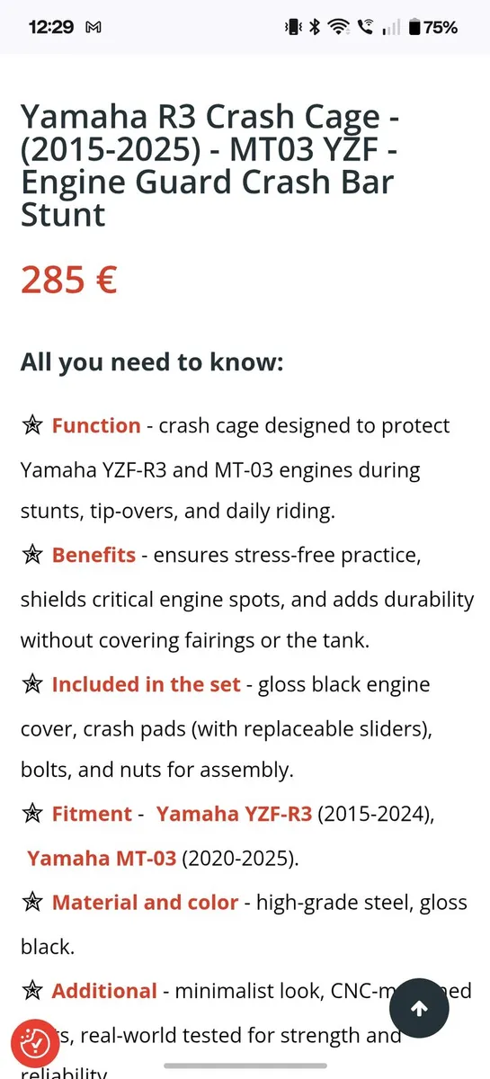 Yamaha R3 Crash Cage - Image 4