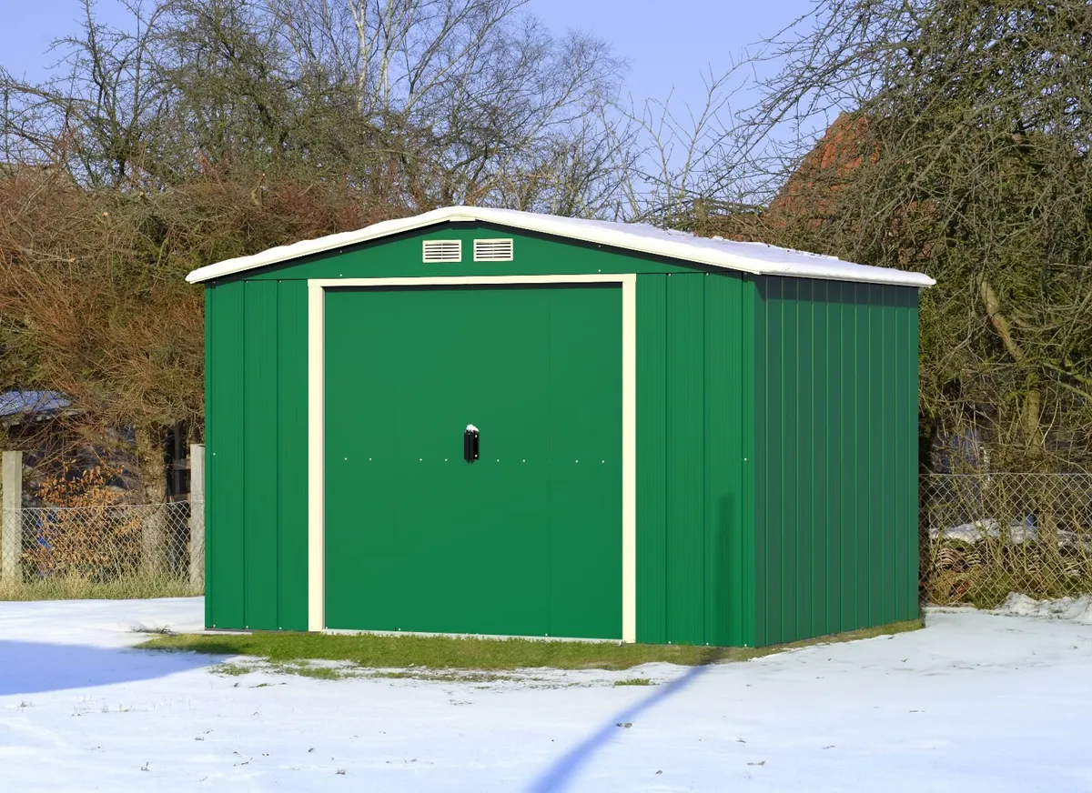 10x8  ECO STEEL GARDEN SHEDS DELIVERY INCLUDED - Image 1