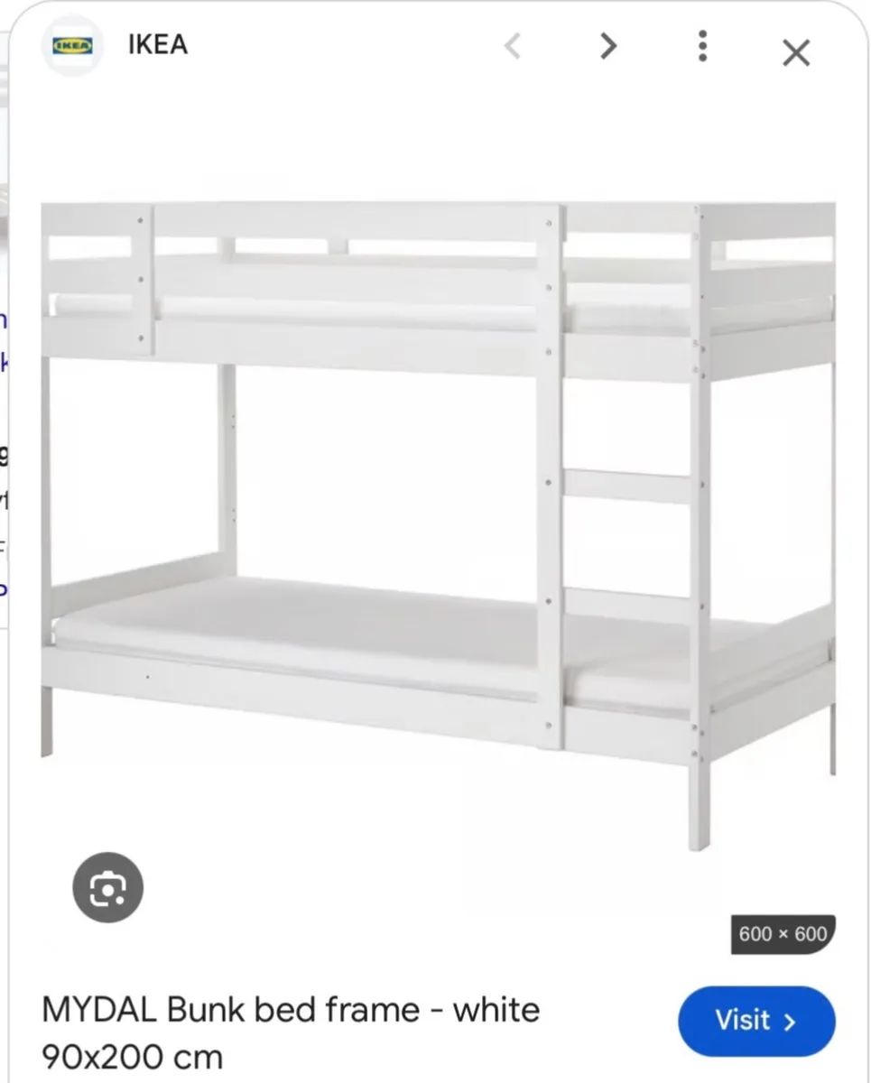 White Bunk Bed - Excellent Condition - Image 2