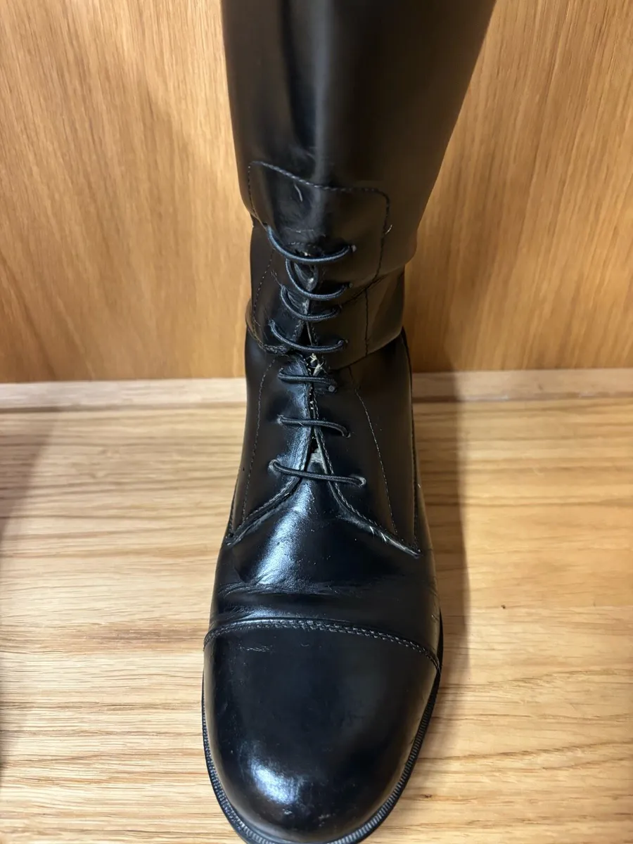 Kids leather QHP riding boots UK 4 - Image 4