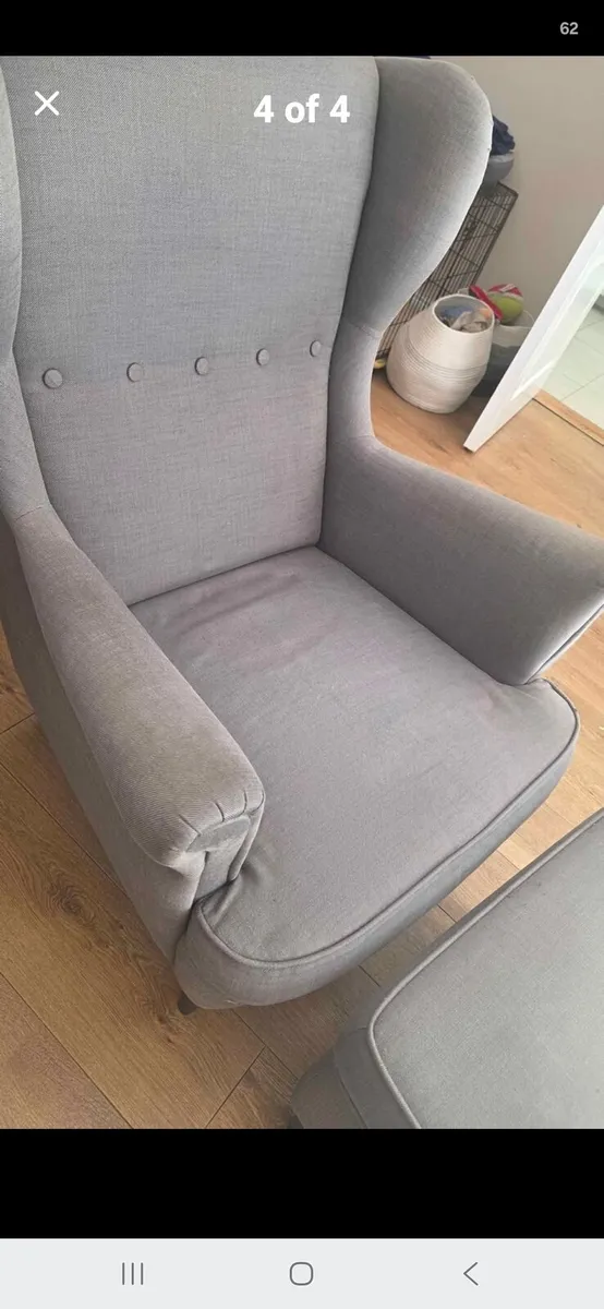 Strandmon Wingback Chair and footstool , - Image 2